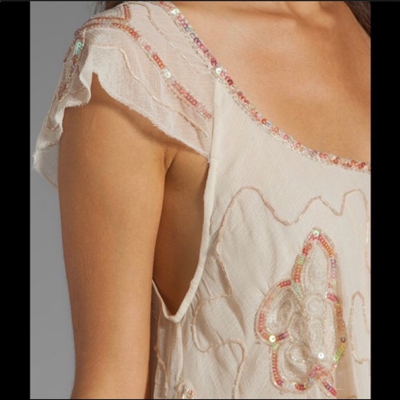 LIKE NEW!  Rare Free People Tritan's Treasure Sequin Top Size S. - Picture 4 of 13